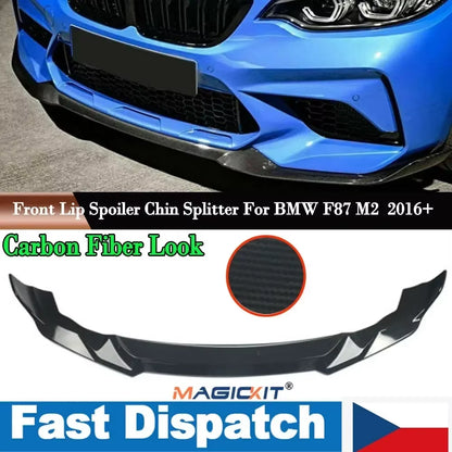 CS Style Front Lip Painted Carbon Color 2016+ for BMW F87 M2 Spoiler Splitter