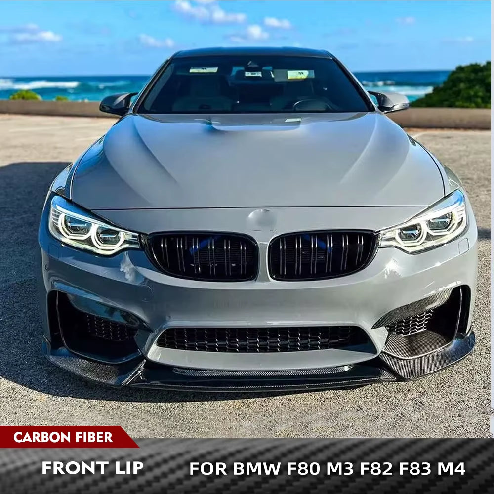 Carbon Fiber Car Front Bumper Lip Car Body Kits for BMW F80 M3 F82 F83 M4 2014-2019 Car Front Chin Spoiler Front Lip Spoiler