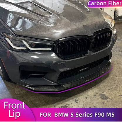 Carbon Fiber Front Bumber Lip Spoiler for BMW 5 Series F90 M5 Sedan 4-Door 2021 2022 Car Racing Front Lip Chin Apron Body Kit