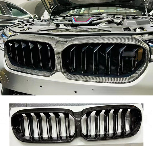 Real Carbon Fiber Front Grille Grill Cover for BMW 5 Series M5 F90 2021-2023
