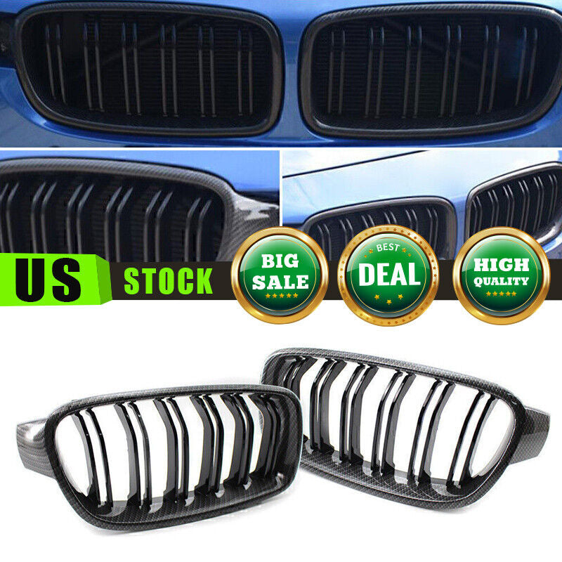 Carbon Fiber Black Front Grille/Grilles Kidney for BMW 3~Series F30 F31 12~18