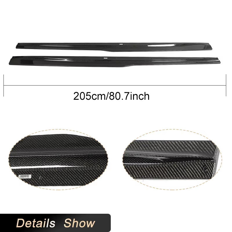 Car Side Skirts Extension Carbon Fiber for BMW F80 M3 Sedan 4-Door 2014-2019 Racing Side Door Bumper Apron Lip Skirt Body Kits