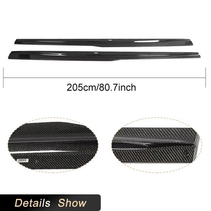 Car Side Skirts Extension Carbon Fiber for BMW F80 M3 Sedan 4-Door 2014-2019 Racing Side Door Bumper Apron Lip Skirt Body Kits