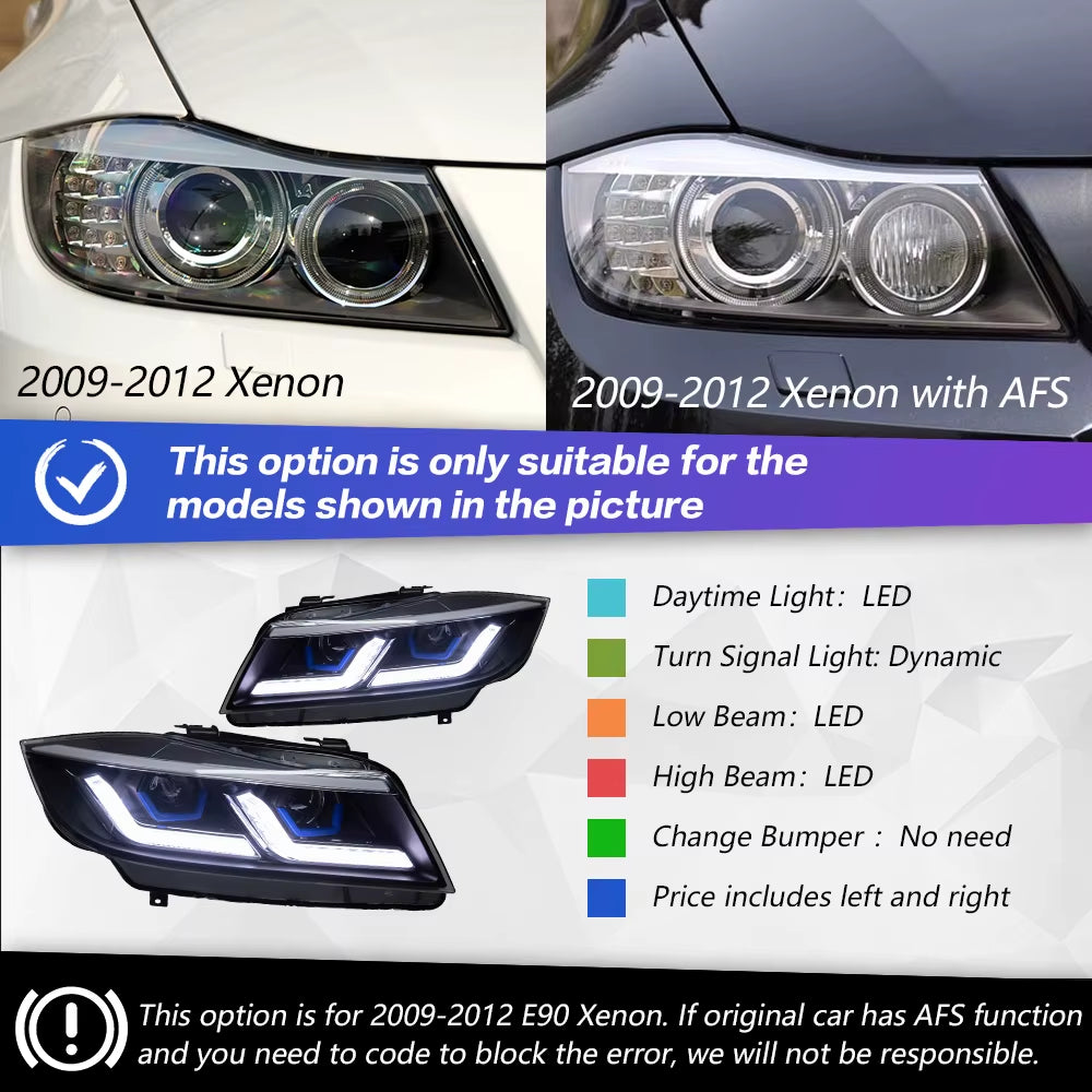 Car Lights for BMW E90 3 Series 2005-2012 LED Auto Headlight Assembly 318I 320I 325I Upgrade Laser Kit Design Tool Accessories
