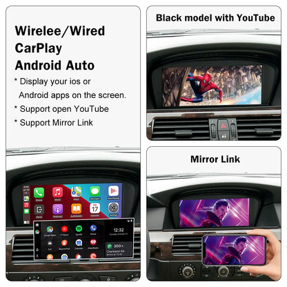 Wireless Carplay for BMW 3 Series E90 E91 E92 E93 5 Series E60 E61 2008-2013 Android Auto Carplay Mirror Link Airplay Car Play