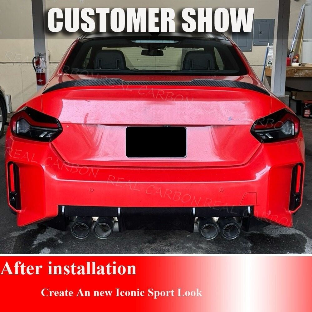 For BMW G42 G87 M240I 220I M2 Coupe 2022-2025 Rear Trunk Spoiler Wing DRY CARBON