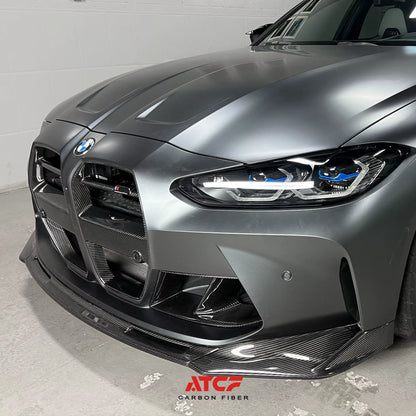 For BMW M4 G82 G83 M3 G80 Dry Carbon V Style Front Lip
