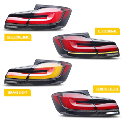 LED Tail Lights for BMW 5-Series F10 M5 2011-2016 Dynamic Animation Sequential Turn Signal Rear Lamps Assembly
