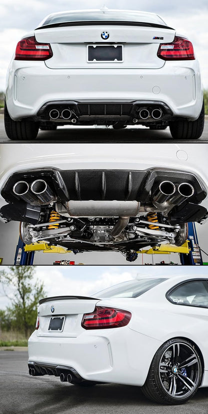 Performance Style Carbon Fiber Rear Lip Bumper Diffuser Compatible for 2016-2020 BMW F87 M2 M2 Competition