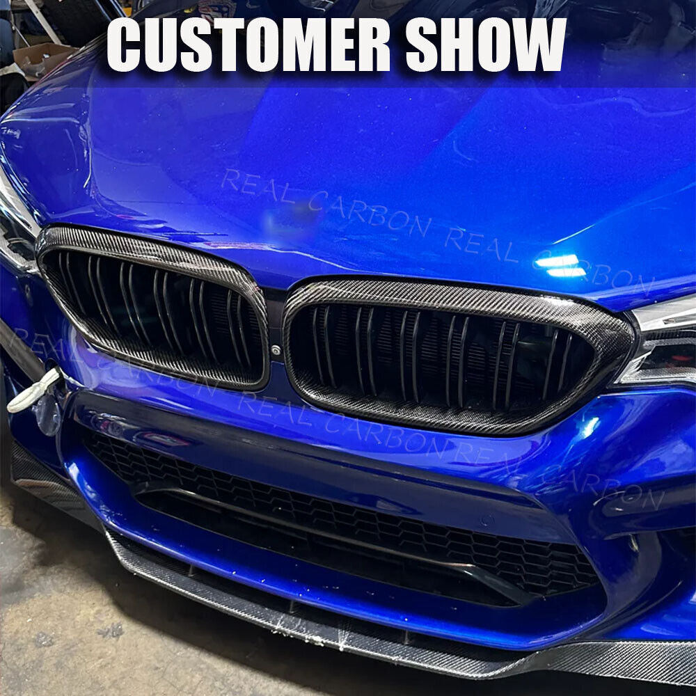 For BMW 5 Series G30 G31 G38 F90 M5 REAL CARBON Front Kidney Grill Grille 17-19