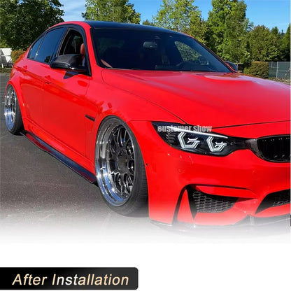 Car Side Skirts Extension Carbon Fiber for BMW F80 M3 Sedan 4-Door 2014-2019 Racing Side Door Bumper Apron Lip Skirt Body Kits