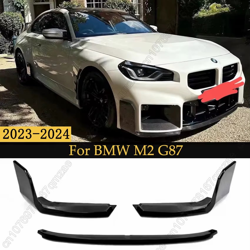 3PCS Front Bumper Spoiler Lip Lower Guard Blade Splitter for BMW 2 Series M2 G87 2023-2024 MP Style Guard Cover Tuning Kits