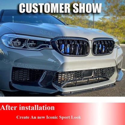 For BMW 5 Series G30 G31 G38 F90 M5 REAL CARBON Front Kidney Grill Grille 17-19