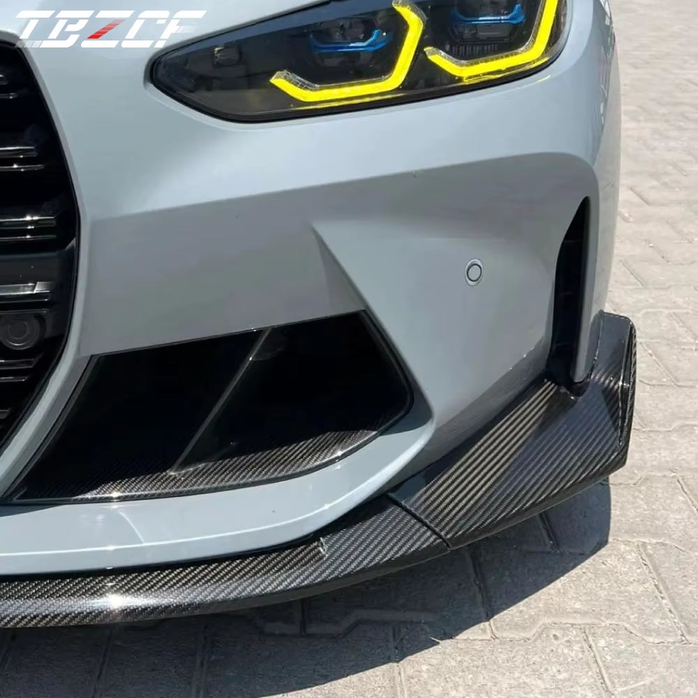 2021-2023 M3 M4 G80 G82 G83 CSL Style Front Bumper Lip Spoiler for BMW High Quality Real Dry Carbon Fiber Body Kit Accessories