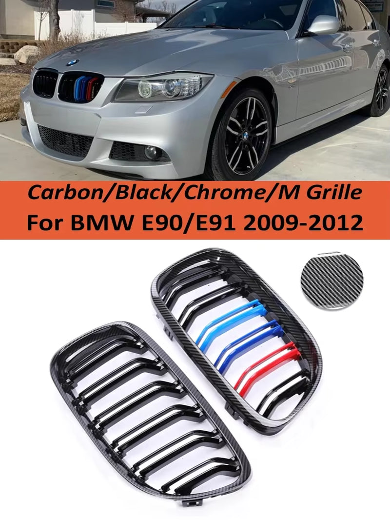 Carbon Grills Cover Front Bottom Bumper Kindly Facelift M Style Grille for BMW 3 Series E90 E91 2009-2012 LCI 328I 330I 335I