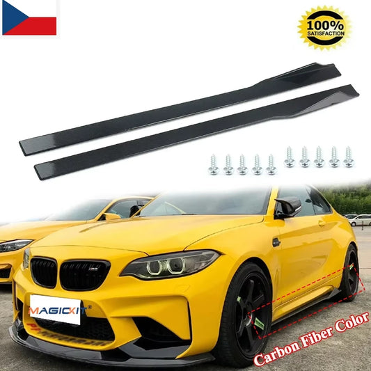 M Sport Side Skirts Extension Carbon Color for BMW F22 235I 240I F23 F87 M2 Style 2014-20 Rocker Plate Lip Separator Bumper