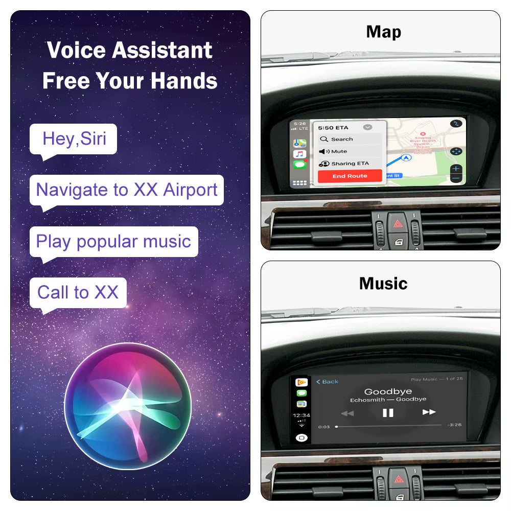 Wireless Carplay for BMW 3 Series E90 E91 E92 E93 5 Series E60 E61 2008-2013 Android Auto Carplay Mirror Link Airplay Car Play