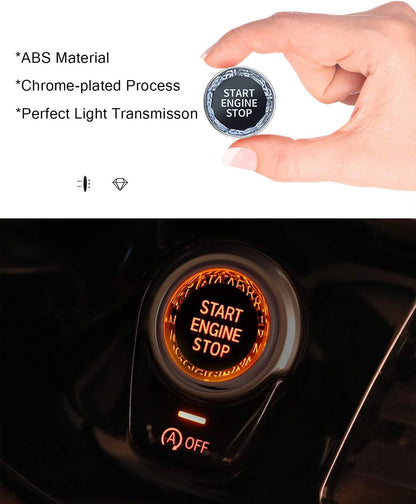 Compatible with BMW Crystal Start Stop Button, Engine Power Ignition Start Stop Button Replacement(Fits: BMW 1 2 3 4 5 6 7 X1 X3 X4 X5 X6,F22 F30 F10 F32 F01 F15 G01 G30 G31 G11 G12)