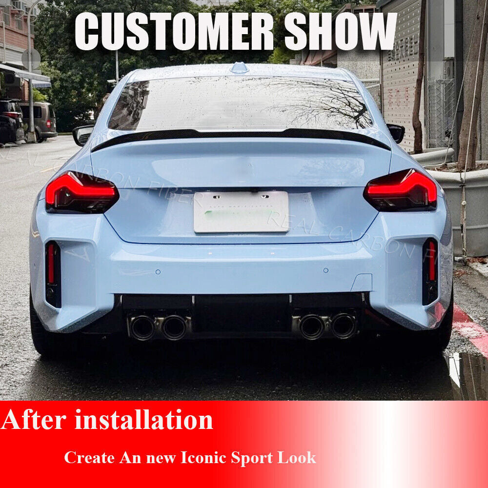 For BMW G42 G87 M240I 220I M2 Coupe 2022-2025 Rear Trunk Spoiler Wing DRY CARBON