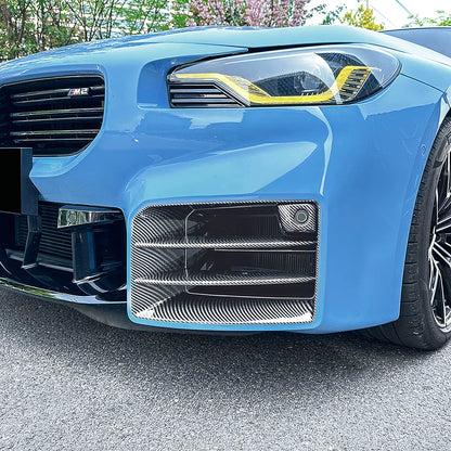 Front Bumper Air Duct Trim Carbon Fiber Look/Gloss Black  - G87 M2 