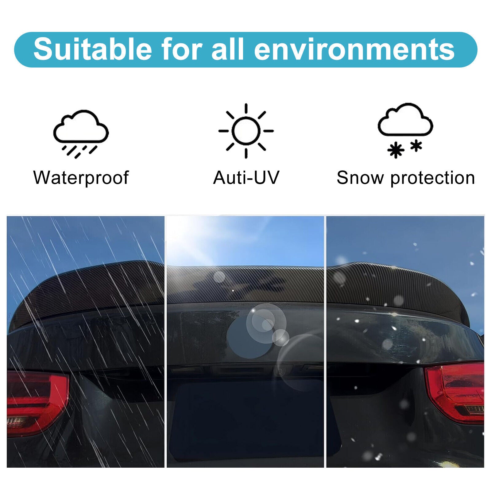 Rear Trunk Spoiler PSM Carbon Style for BMW F80 F30 M3 3 Series Sedan ABS 12-18