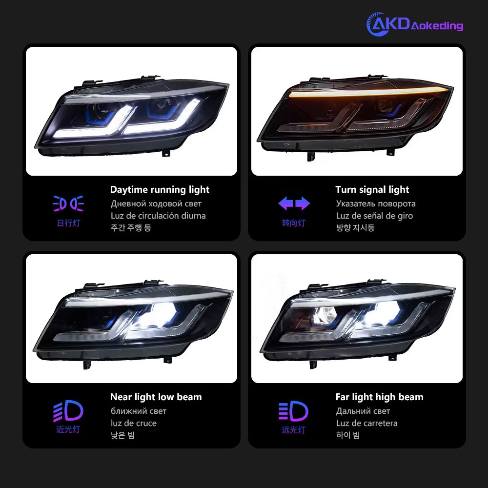 Car Lights for BMW E90 3 Series 2005-2012 LED Auto Headlight Assembly 318I 320I 325I Upgrade Laser Kit Design Tool Accessories