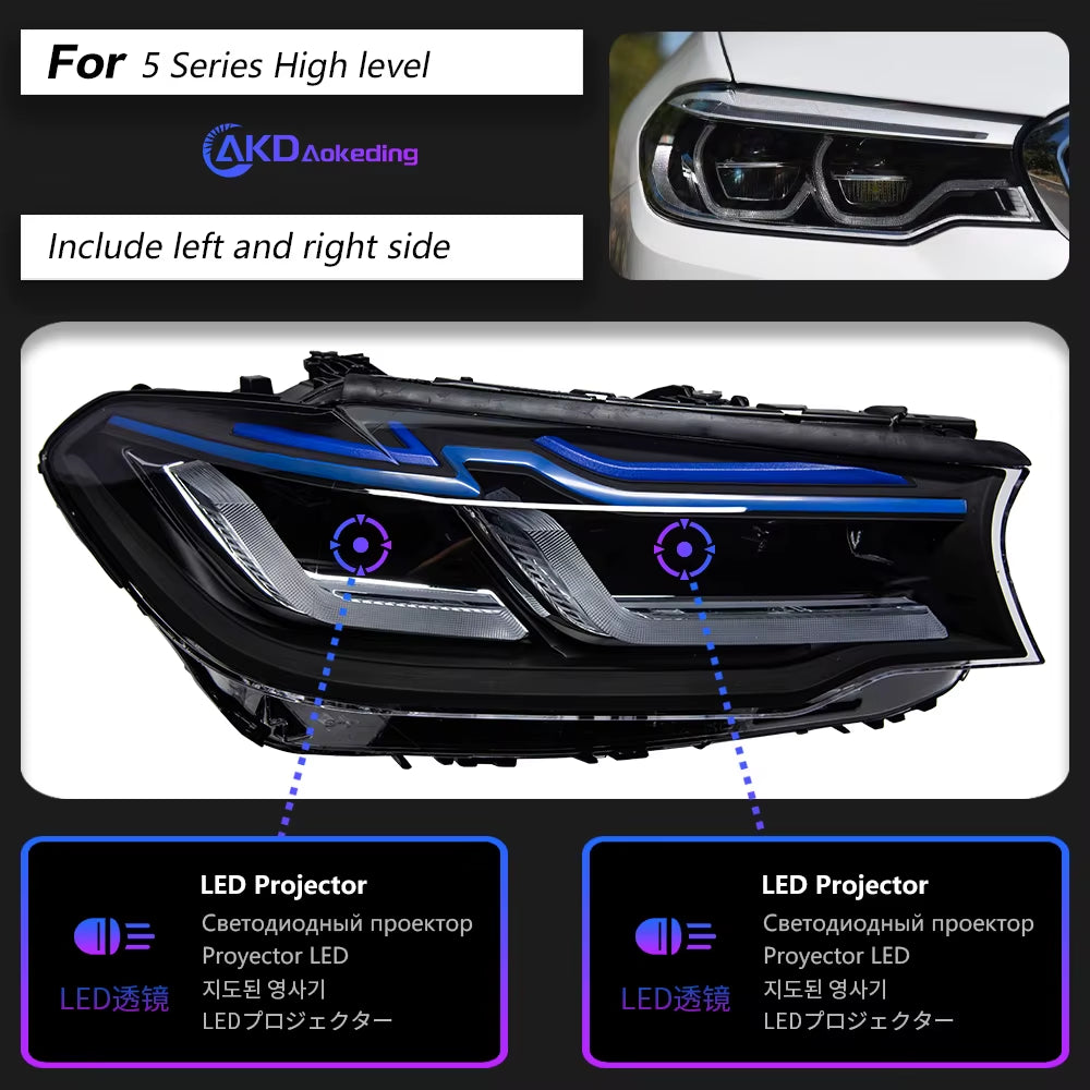 Car Lights for BMW G30 G38 2018-2022 5 Series LED Auto Headlight Assembly Upgrade Newest M5 Competition Design Accessories