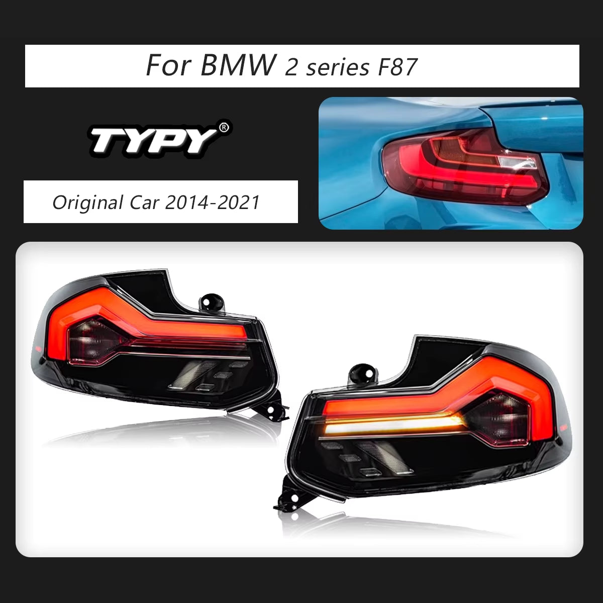 Car Lights LED Rear Lamps for BMW 2 Series F22 Taillights Assembly 220I 225I M2 F23 F87 Dynamic DRL Turn Signals Plug Play