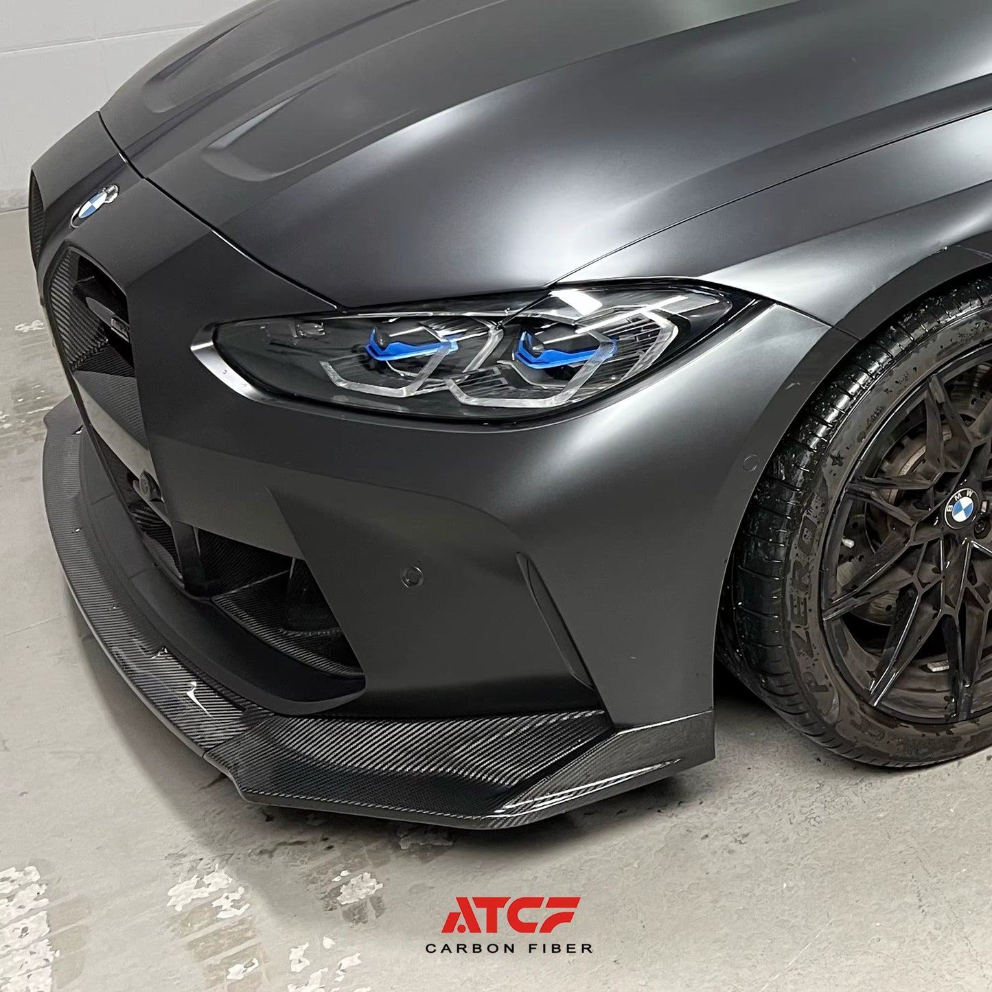 For BMW M4 G82 G83 M3 G80 Dry Carbon V Style Front Lip