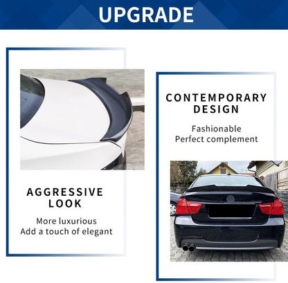 Carbon Fiber Pattern E90 Spoiler Psm-Style Compatible with (2005-2012) 3-Series E90 Sedan / E90 M3 Sedan